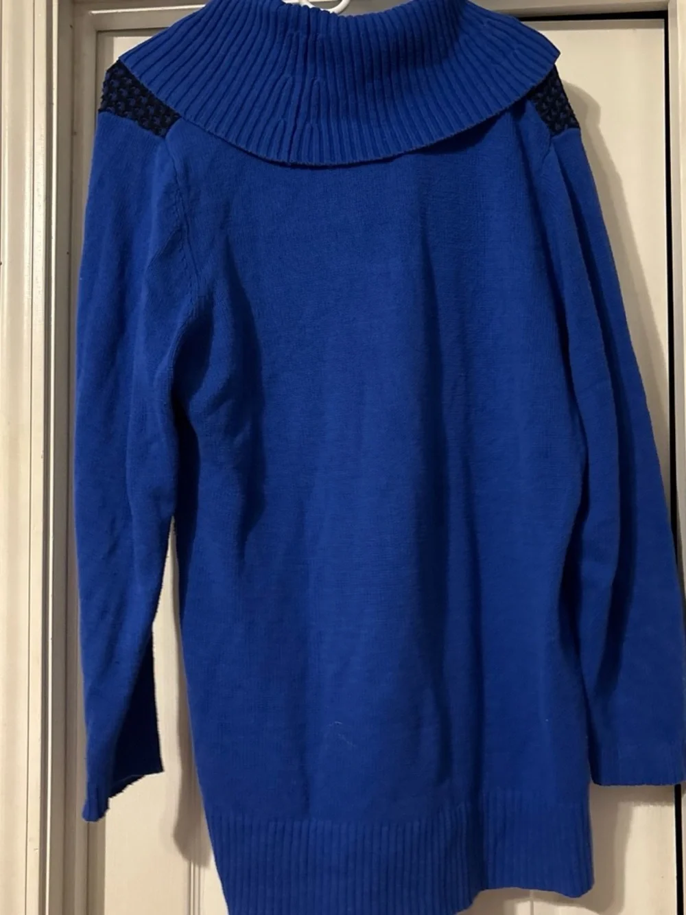 Calvin Klein Blue and Black Cowl Neck Sweater
